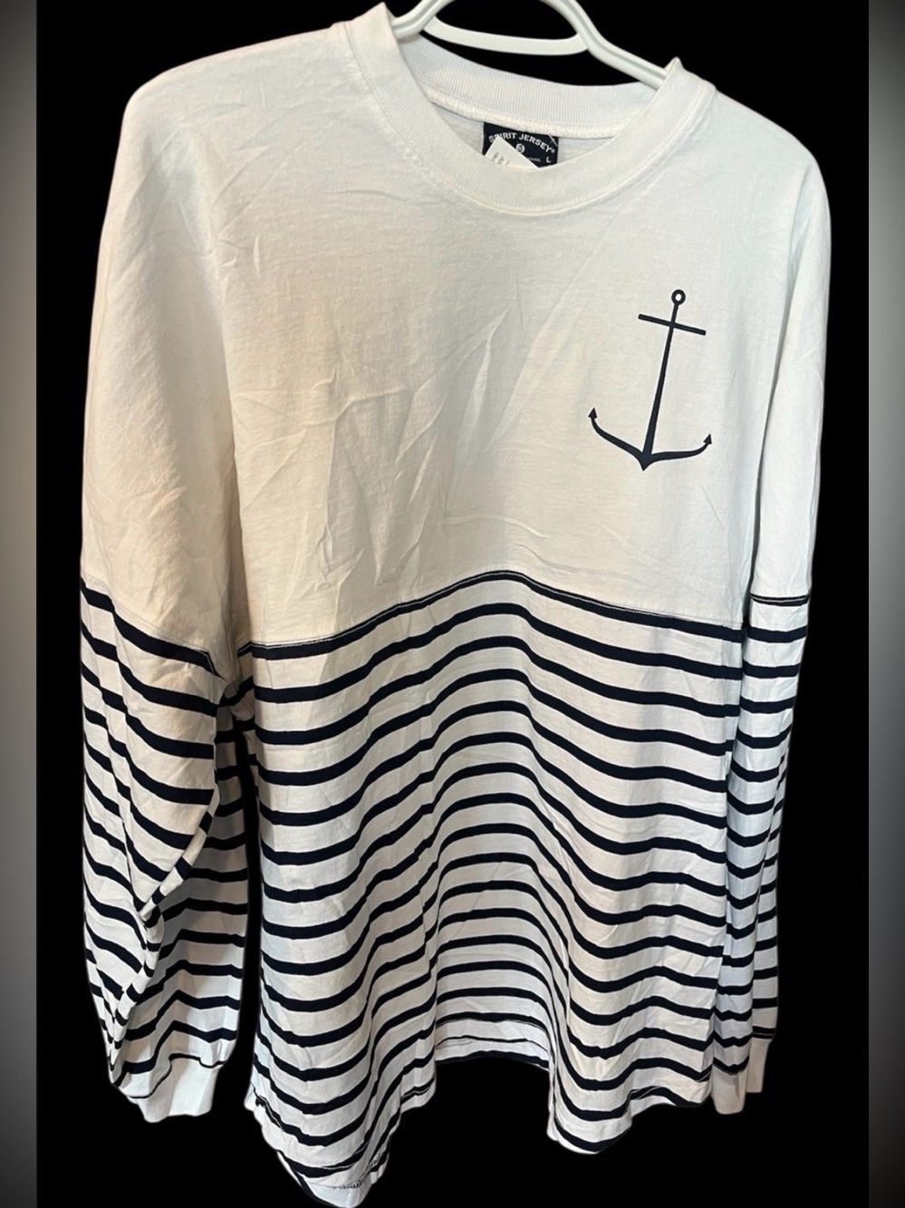 Net  spirit large jersey pullover with stripes and anchors.